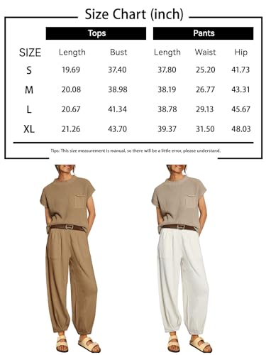 LILLUSORY 2 Piece Outfits For Women Trendy Lounge Sets Cozy Knit Sweater Short Sleeve Fashion Loungewear Set