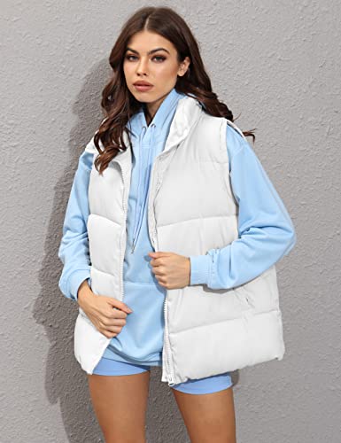 Athlisan Womens Zip Up Puffer Vest Stand Collar Sleeveless Padded Jacket Coat