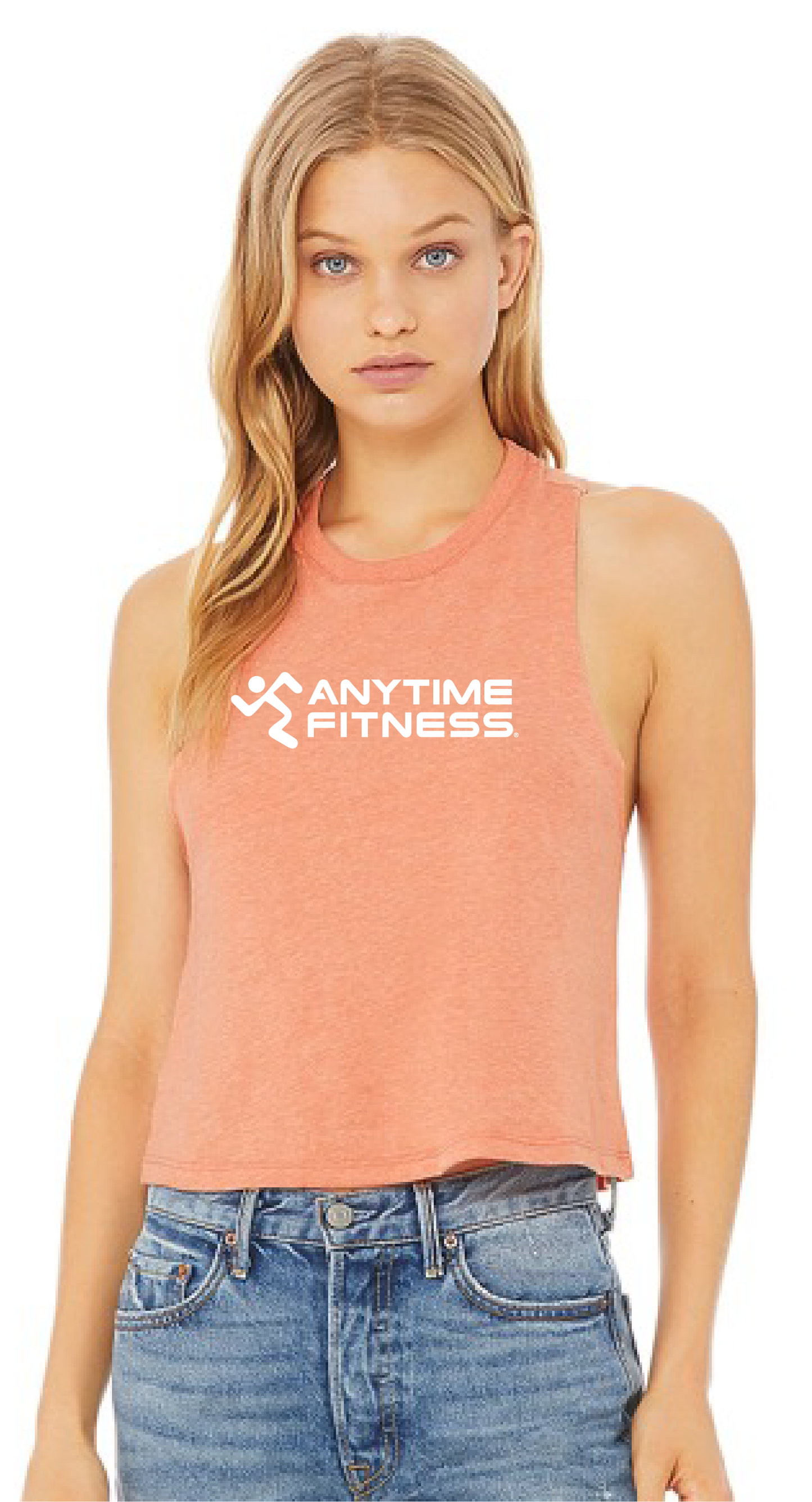 AF Stacked Ladies Racerback Cropped Tank ----- Multiple Colors Available